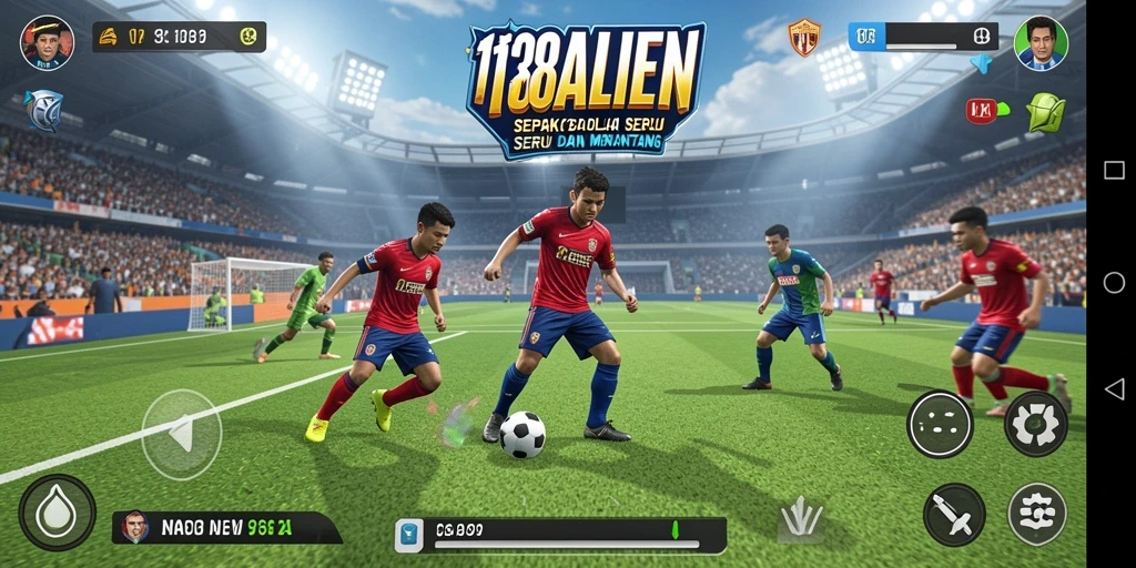 Tampilan gameplay <strong>138ALIEN</strong> dengan aksi sepak bola yang menegangkan.