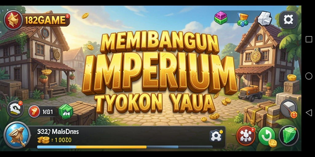 Screenshot menunjukkan gameplay seru dari <strong>182GAME</strong> yang menampilkan strategi bisnis.
