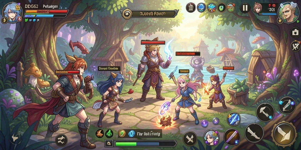 Screenshot gameplay ADG62 dengan karakter anime menarik.