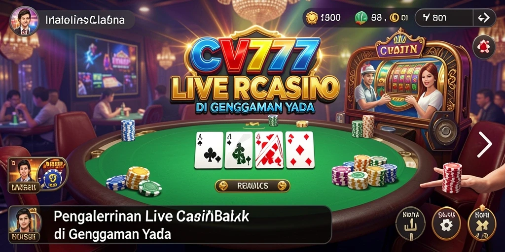 Tangkapan layar gameplay <strong>CV777</strong> menunjukkan dealer langsung dan meja permainan yang menarik.