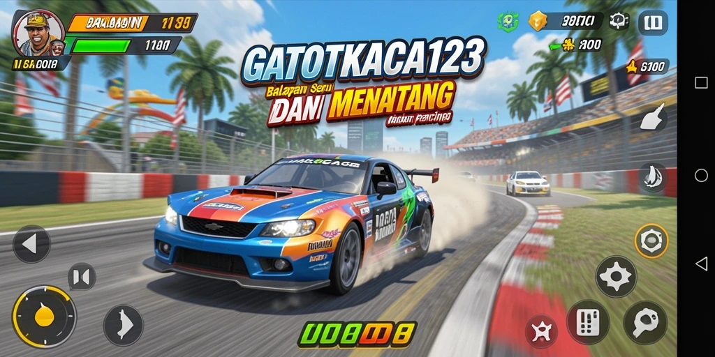 Screenshot GATOTKACA123 menampilkan balapan yang intens dan seru