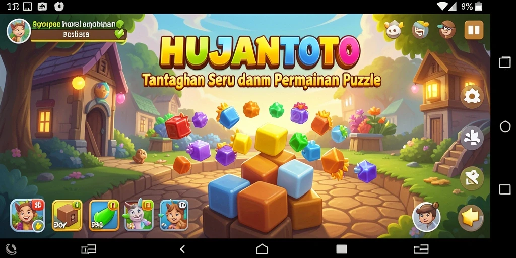 Screenshot gameplay HUJANTOTO yang menampilkan teka-teki menantang.