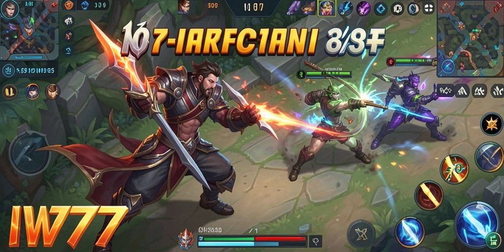 Gameplay seru IW777 dengan karakter dan strategi dinamis.