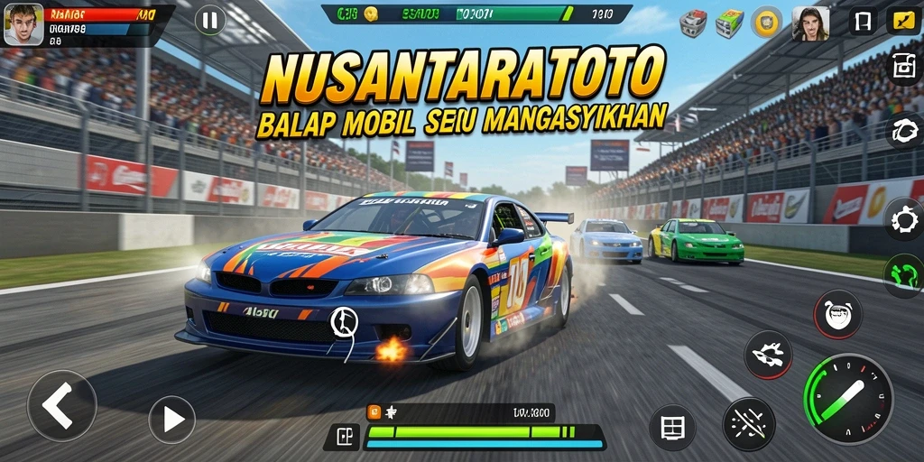 Tangkapan layar NUSANTARATOTO menampilkan aksi balap yang mengasyikkan.