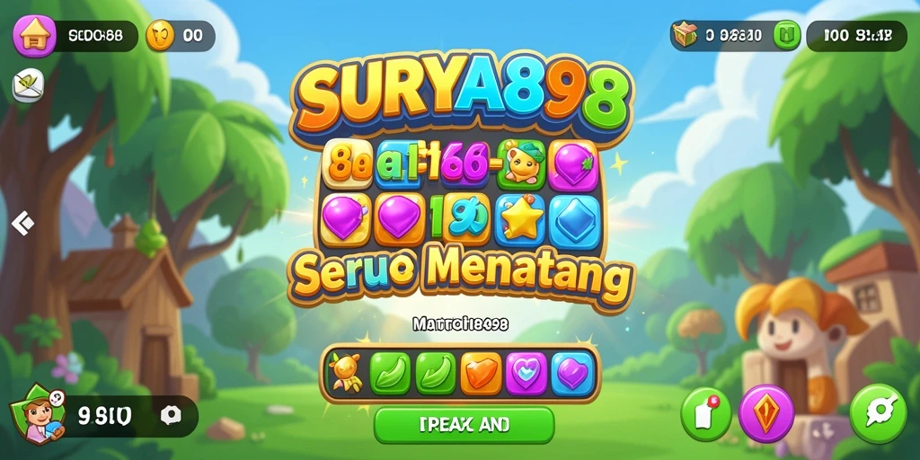 Tampak bermain SURYA898 dengan gameplay Match-3 yang mengasyikkan.