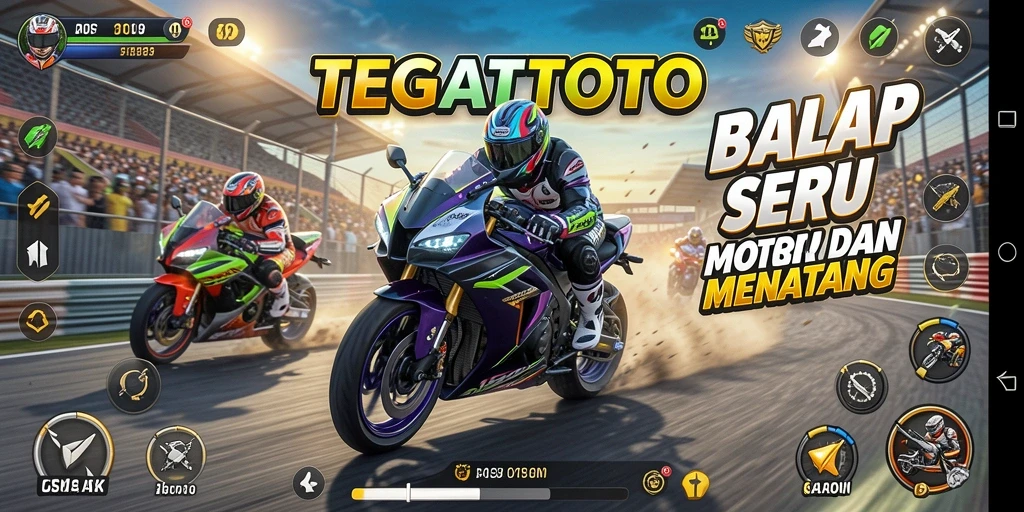 Tampilan gameplay seru balap motor di TEGALTOTO.
